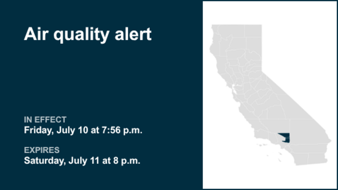 Air quality alert issued for Los Angeles County Saturday 