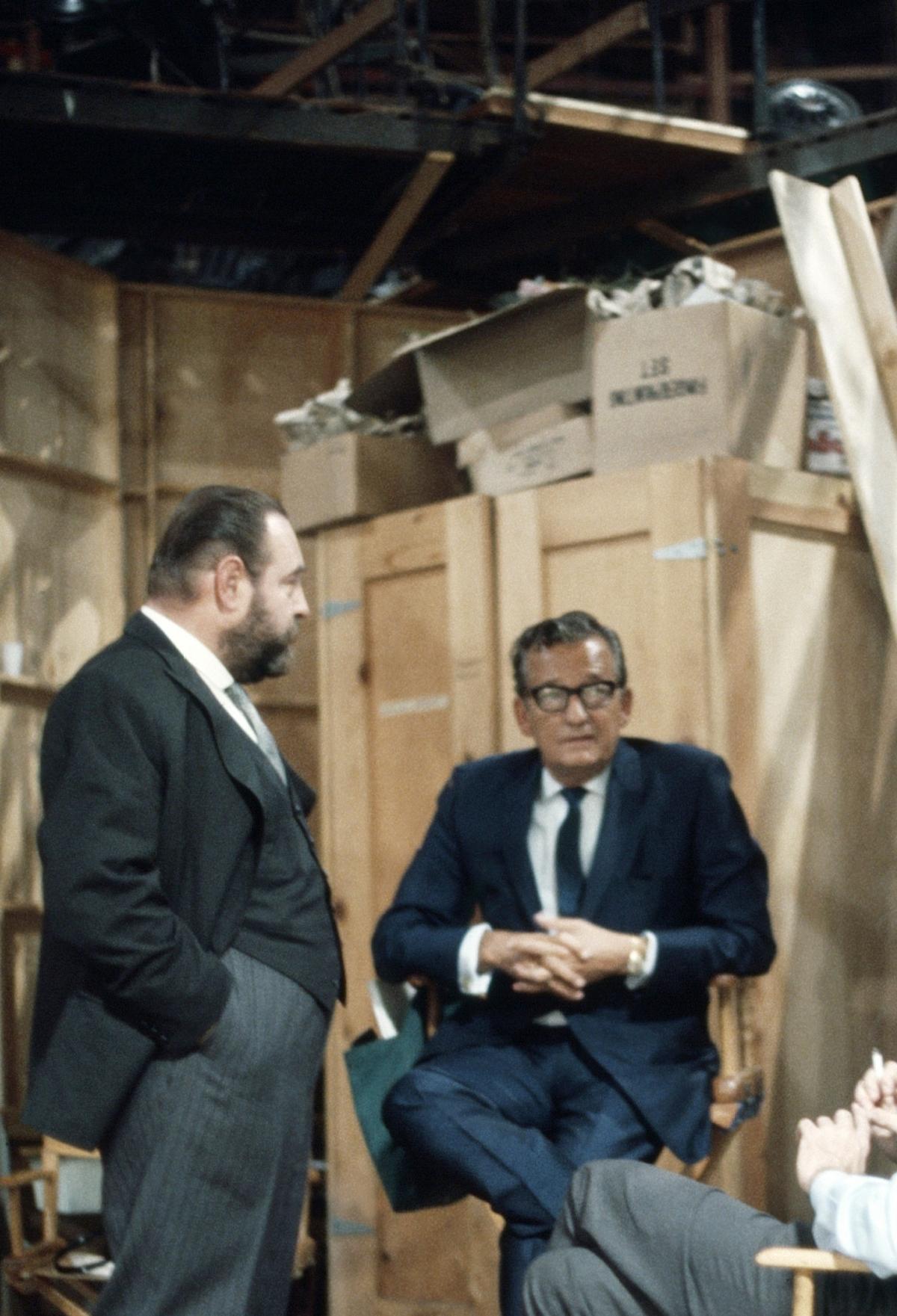 Sebastian Cabot, producer Don Fedderson and Brian Keith on set, circa 1966-71Gene Trindl / TV Guide / courtesy Everett Collection