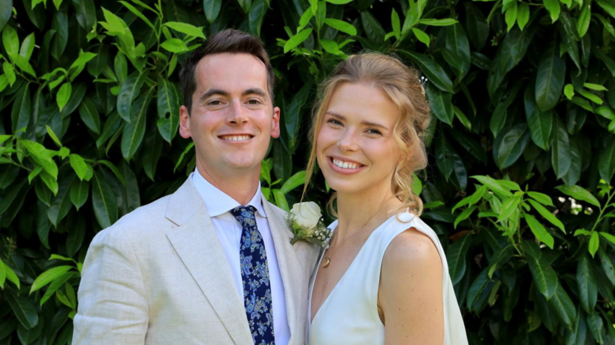 Matt Ticehurst and his wife Kirsty Maund. (Brain Tumour Research via SWNS). 
