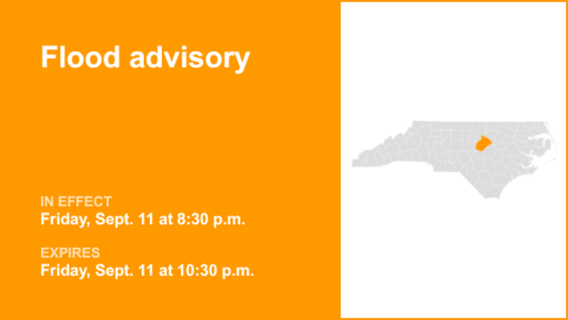 UPDATE: The current flood advisory for Durham and Wake counties will be expiring at 3:45 p.m. 