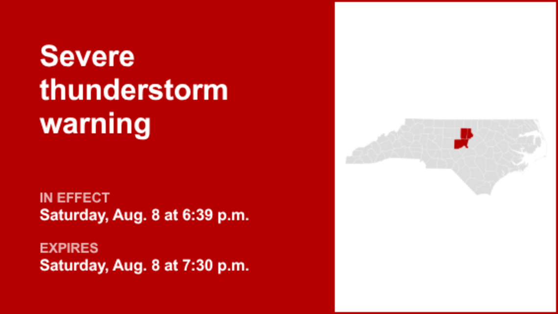 UPDATE: Damaging winds predicted with thunderstorms to hit Chatham and Randolph counties Saturday 