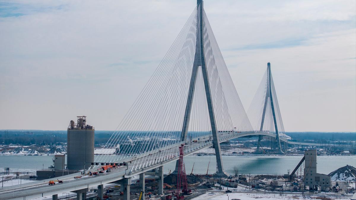 The Gordie Howe International Bridge, Tuesday, Feb. 10, 2026. (Andy Morrison/The Detroit News/TNS)