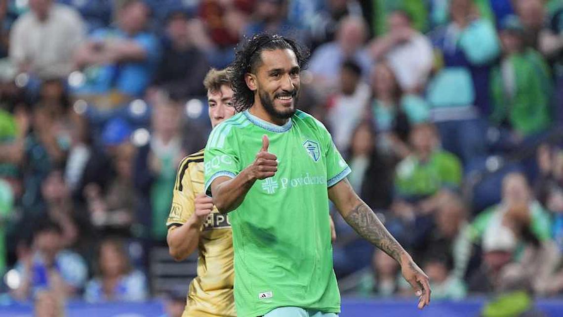  Jesús Ferreira takes on his former FC Dallas side on Saturday night. | Mike Fiechtner/Seattle Sounders FC/MLS/Getty Images 