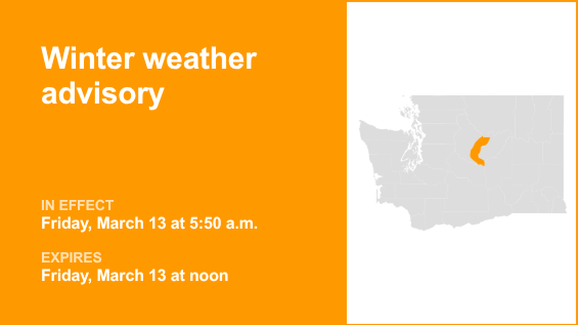 UPDATE: Winter weather advisory issued for Wenatchee area until early Saturday 