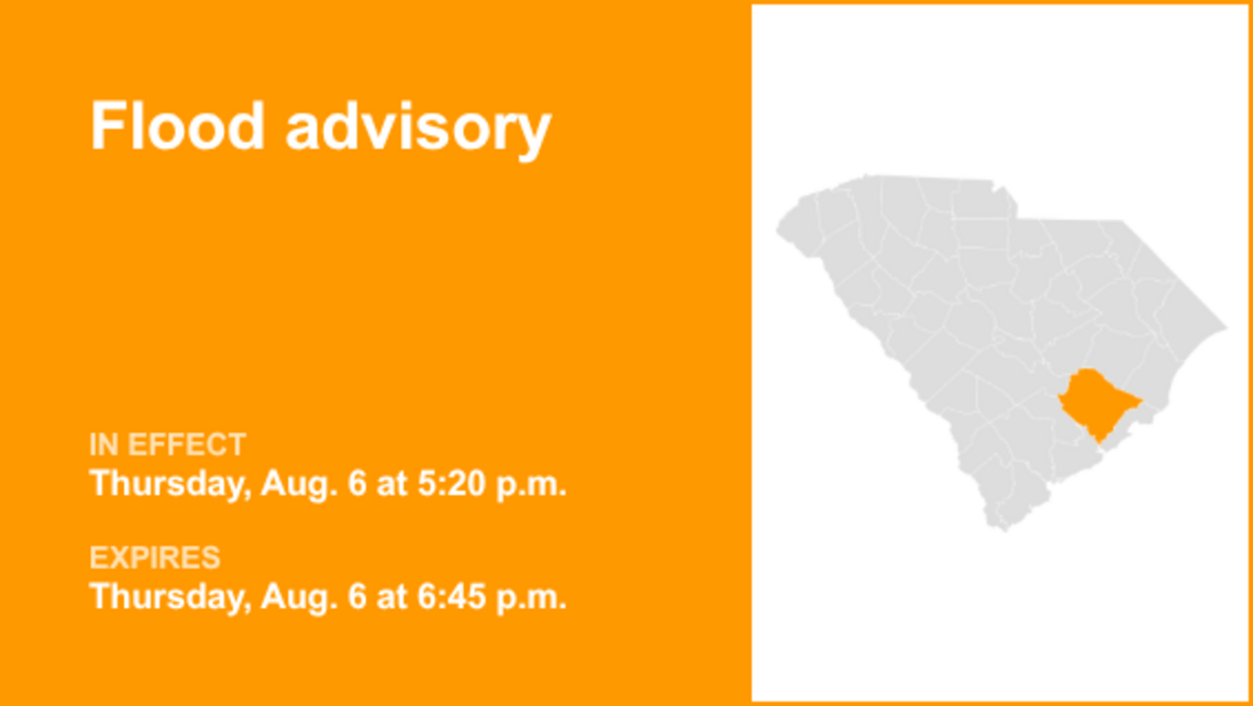 Flood advisory affecting Berkeley County Thursday evening, says the NWS 