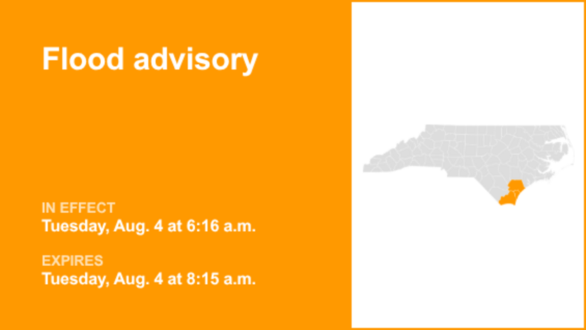 UPDATE: Flood advisory for Southeast Coast predicted to expire at 8:15 a.m. 