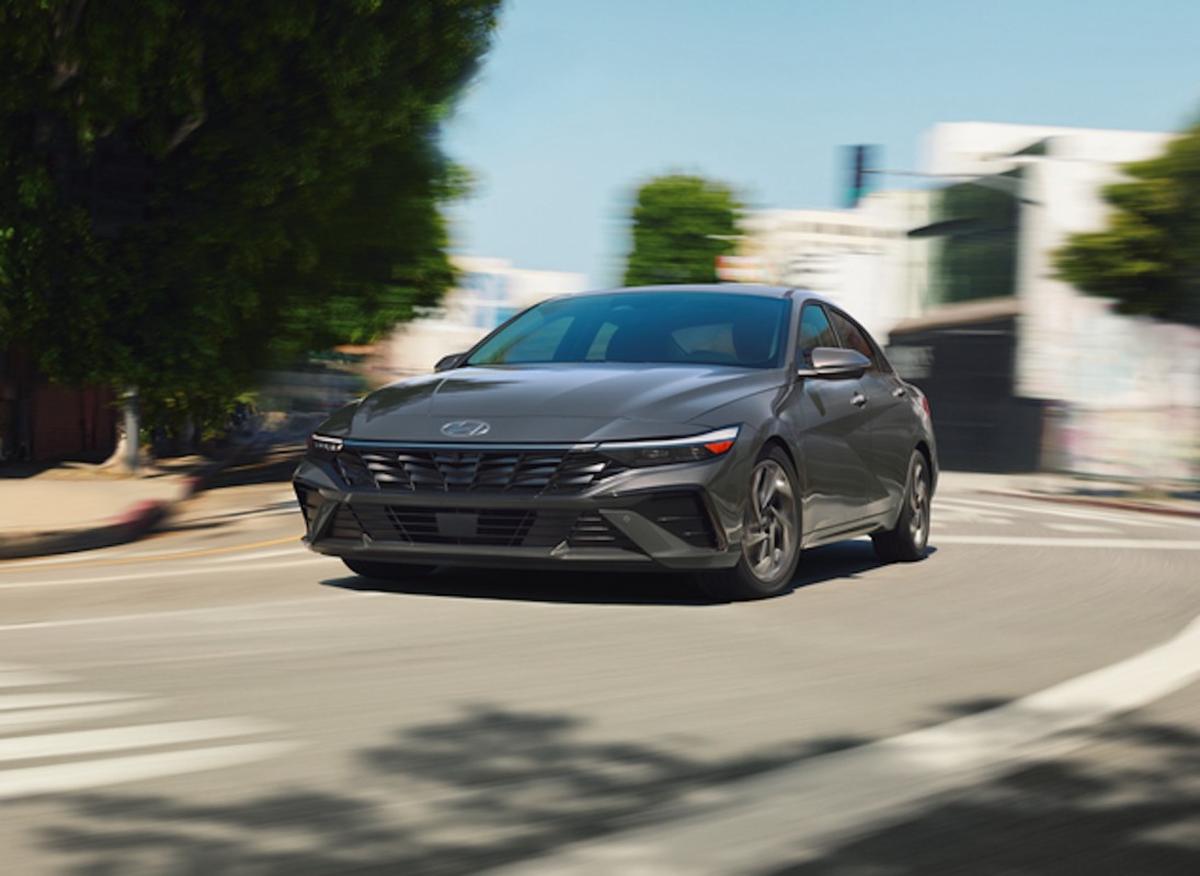 The Hyundai Elantra, shown here in a hybrid 2025 model, was Kansas’ most commonly stolen vehicle in the first half of 2025, according to National Insurance Crime Bureau data.