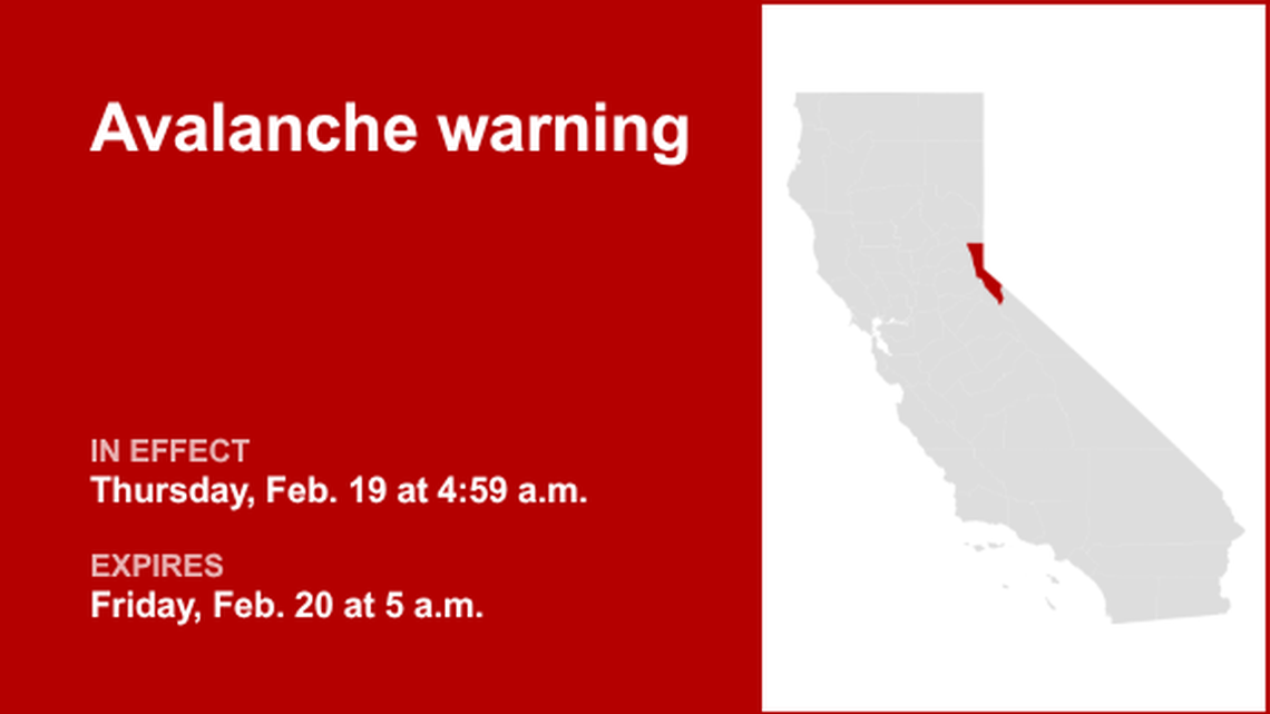 Avalanche warning issued for Lake Tahoe until early Friday morning 