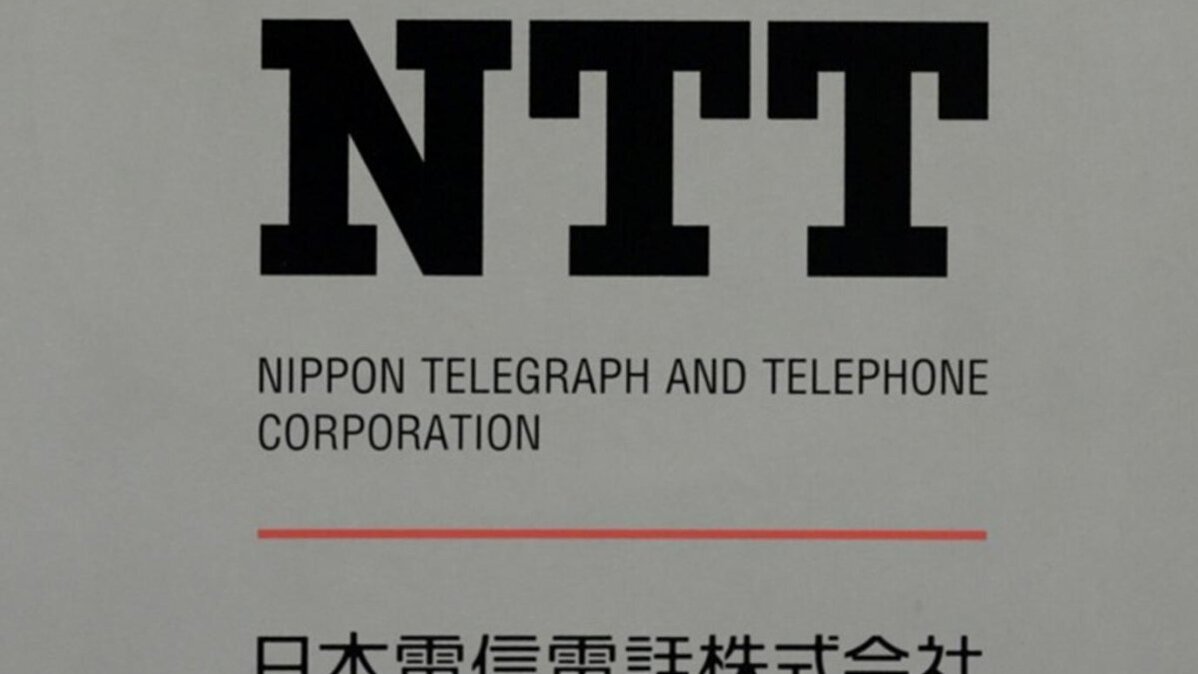 The logo of Nippon Telegraph and Telephone Corp. (NTT) is seen at its headquarters in Tokyo, Japan. Photo by KIMIMASA MAYAMA / EPA