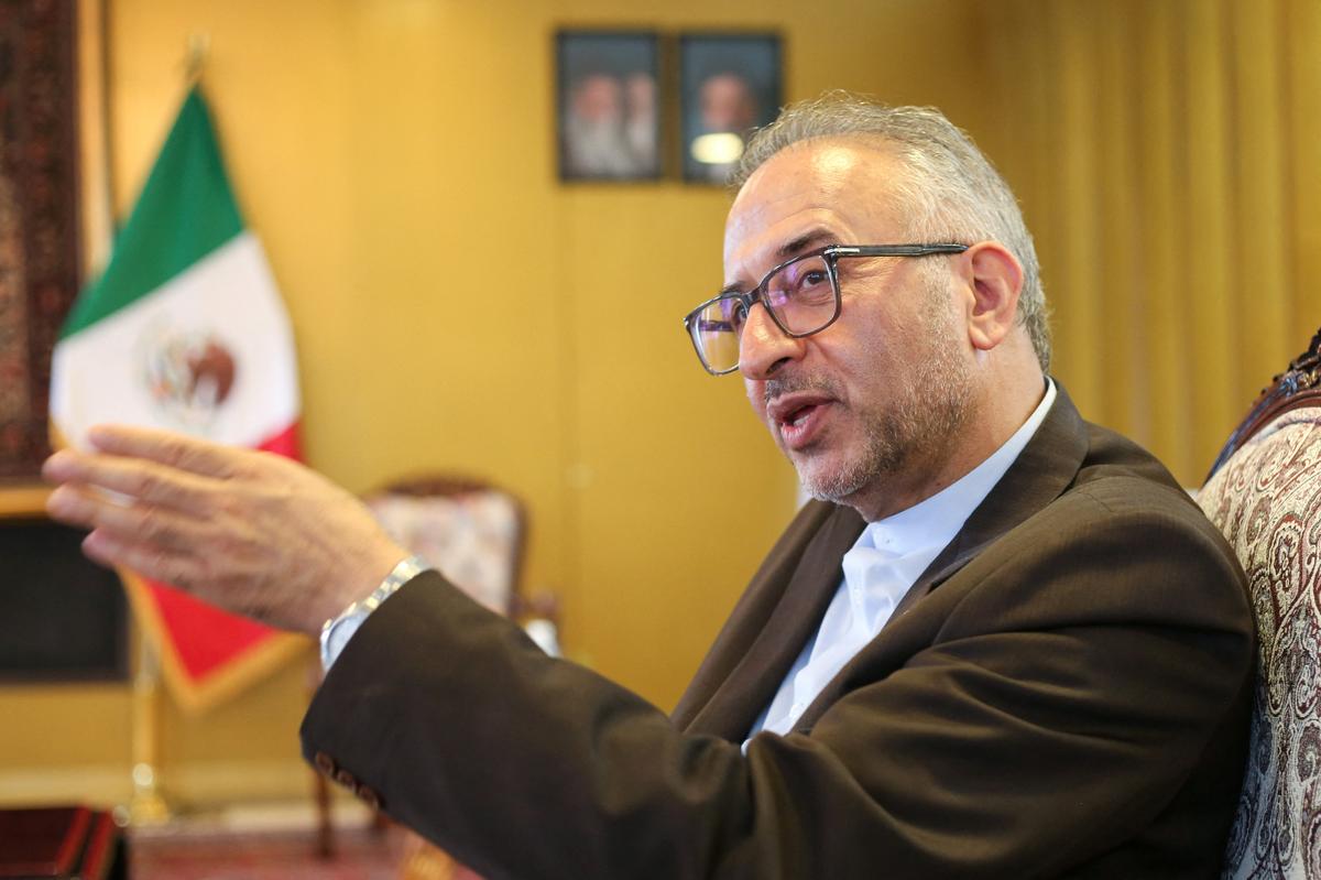 Iranian Ambassador to Mexico Abolfazl Pasandideh speaks during an interview with Reuters, saying the Iranian soccer squad has still not received their U.S. visas days before their first World Cup match in Los Angeles, raising the possibility the team may not be able to compete in the tournament amid ongoing tensions between the two countries, in Mexico City, Mexico, June 4, 2026. REUTERS/Seila Montes