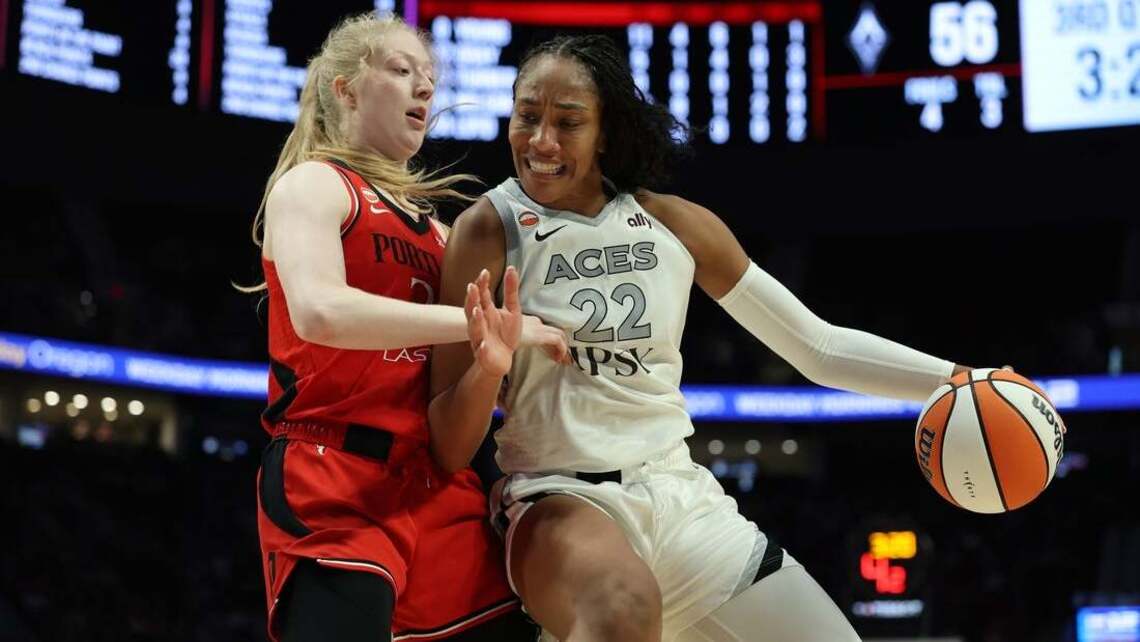 A'ja Wilson drops 32 in return from injury as Aces beat Fire