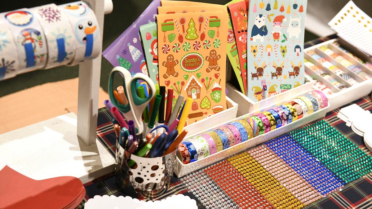 NEW YORK, NY - DECEMBER 18:  A view of craft supplies on display at the Brooks Brothers And St Jude Children's Research Hospital Annual Holiday Celebration In New York City on December 18, 2018 in New York City.  (Photo by Craig Barritt/Getty Images for Brooks Brothers)