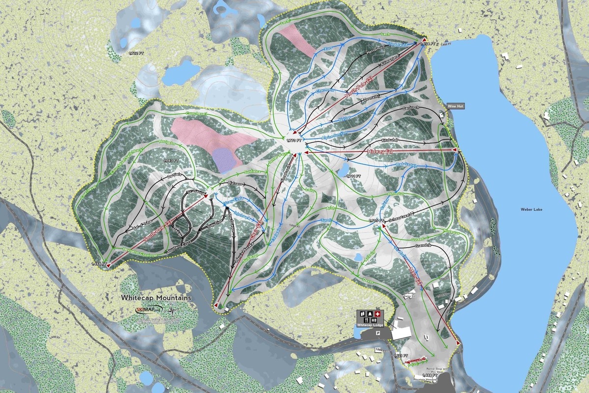  Whitecap Mountains trail map.