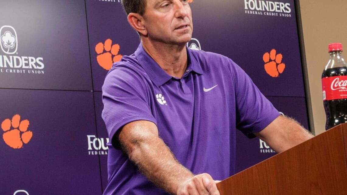 Clemson coach Dabo Swinney bristles at question about roster construction 