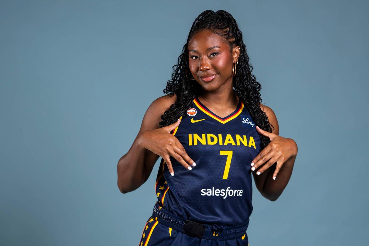  Indiana Fever forward Aliyah Boston (7) poses for a photo. Grace Smith/IndyStar / USA TODAY NETWORK via Imagn Images