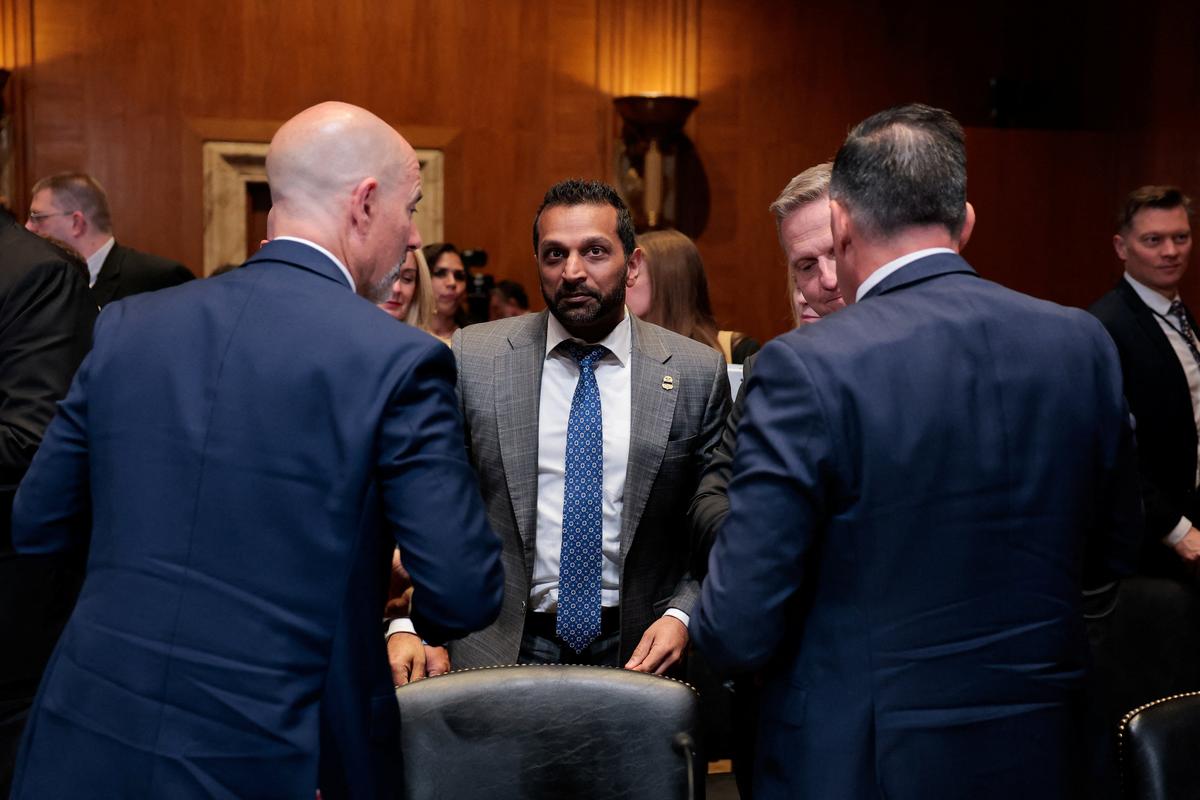 FBI Director Kash Patel looks on following a Senate Appropriations Commerce, Justice, Science, and Related Agencies Subcommittee hearing on U.S. President Donald Trump's FY2027 budget request for the Federal Bureau of Investigation (FBI), the Drug Enforcement Administration (DEA); the United States Marshals Service; and the Bureau of Alcohol, Tobacco, Firearms and Explosives (ATF), on Capitol Hill in Washington, D.C., U.S., May 12, 2026. REUTERS/Kylie Cooper