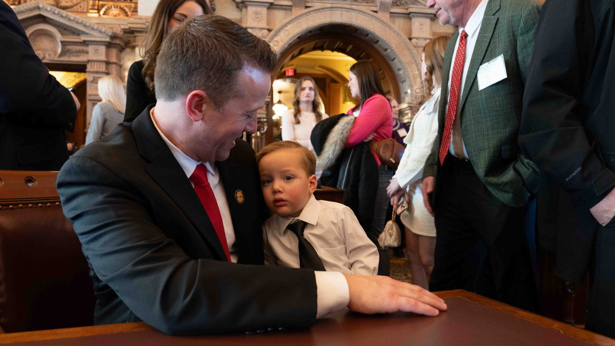 Kansas Sen. Doug Shane, R-Louisburg, shown on the first day of the 2025 legislative session, says he received a frosty reception when he approached the Kansas State Board of Education to discuss legislation that would have barred school districts from "lunch shaming practices."