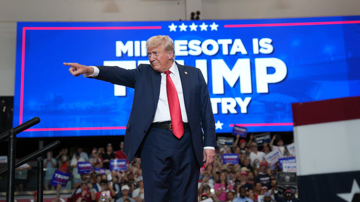 Donald Trump at a rally in St. Cloud in 2024. The president's approval rating in Minnesota has dropped over the past year. (Glen Stubbe/The Minnesota Star Tribune/TNS)