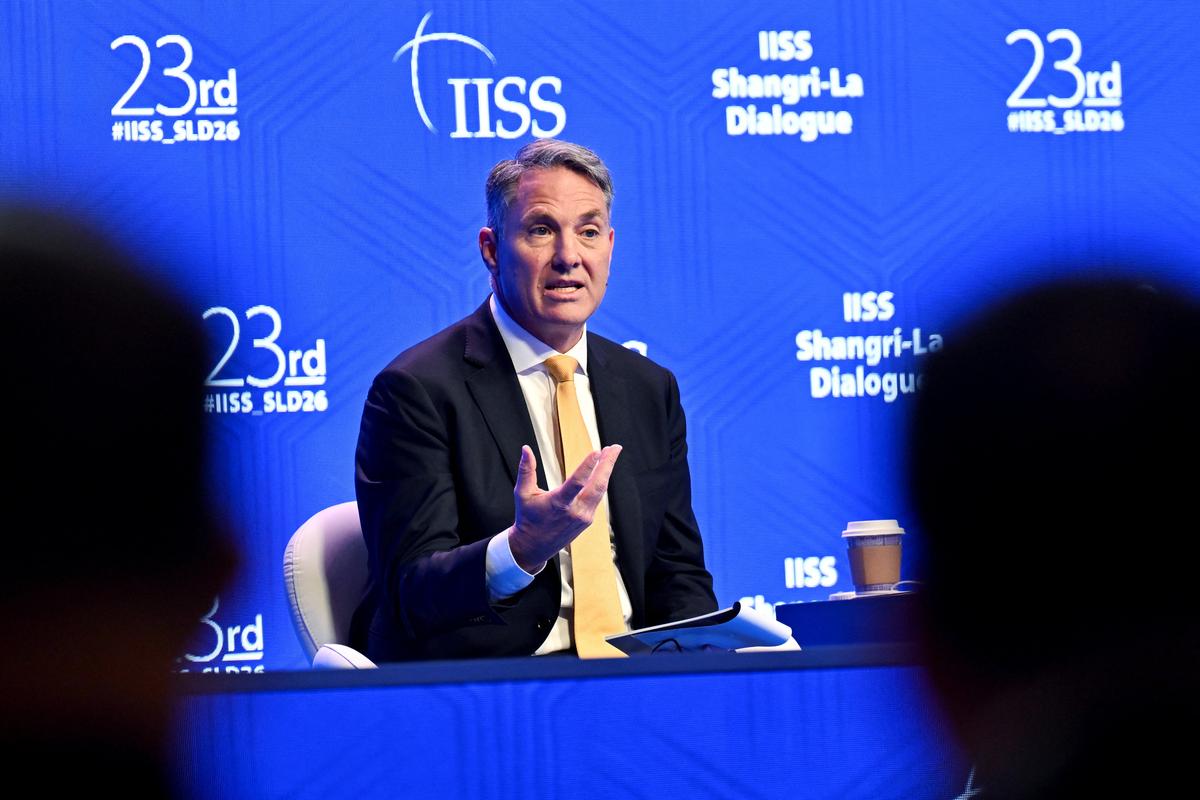 Richard Marles, Australian Deputy Prime Minister and Minister for Defense speaks at the IISS Shangri-La Dialogue security summit in Singapore, May 30, 2026. REUTERS/Caroline Chia