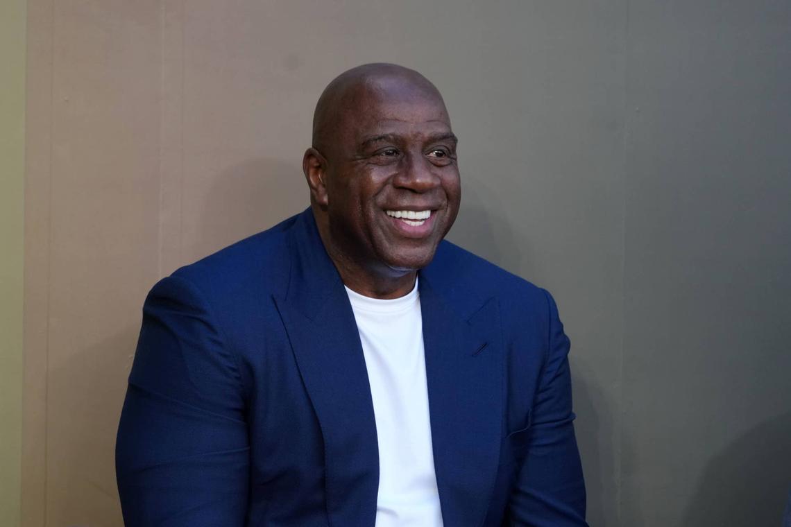  Former Los Angeles Lakers star Magic Johnson 