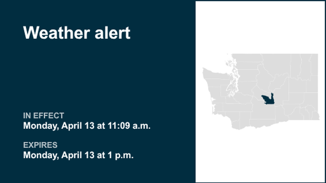 UPDATE: Weather alert issued for Kittitas Valley Monday evening 