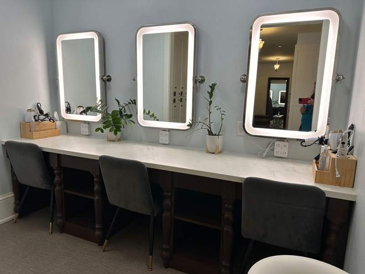  One of the renovated vanity areas for applying makeup, etc. after your treatments. Photo credit Robin O’Neal Smith 