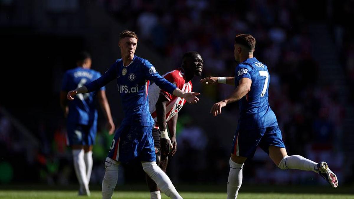  Cole Palmer (left) got one back for Chelsea. | Chelsea Football Club/Chelsea FC/Getty Images 