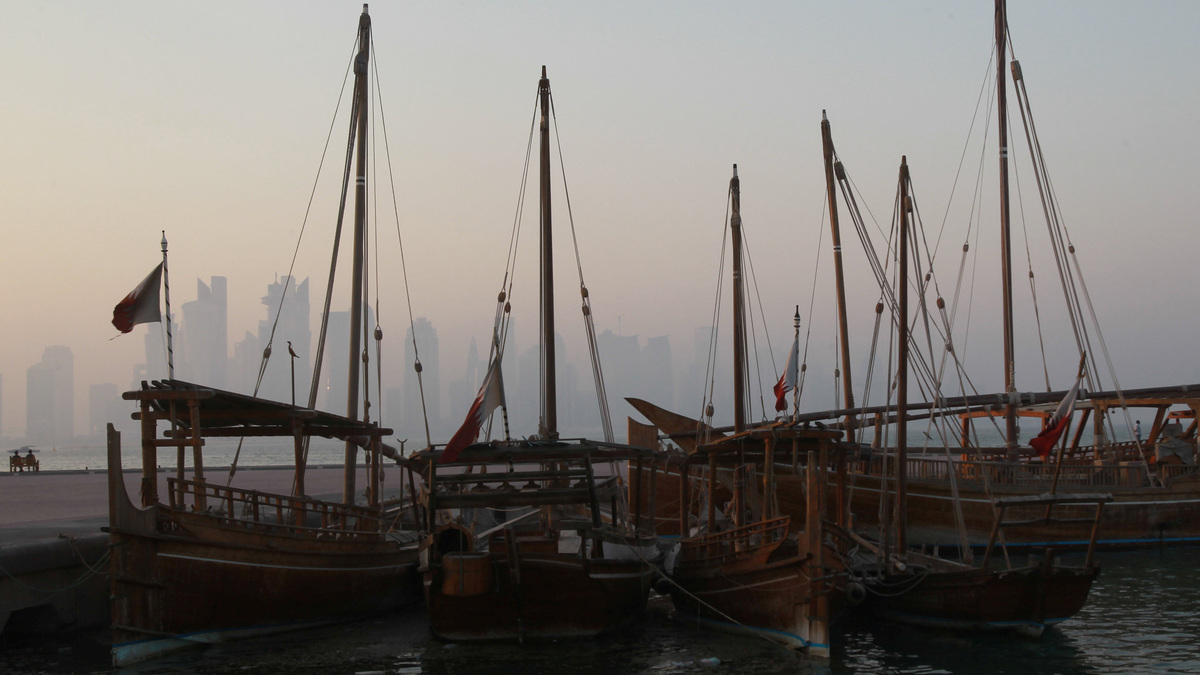Traditional boats are seen in Doha, Qatar, June 15, 2017. REUTERS/Naseem Zeitoon