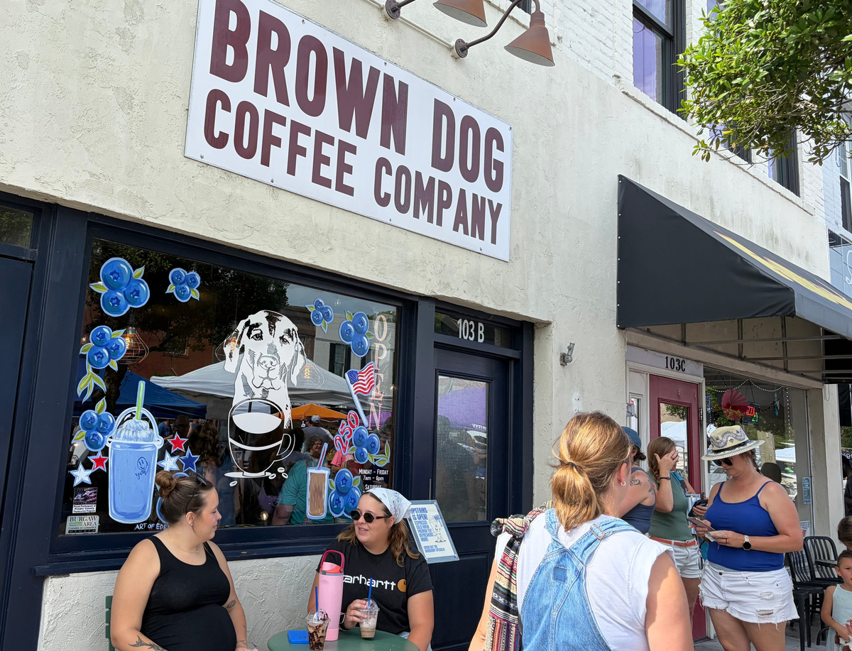 Burgaw businesses like Burgaw Brewing and Brown Dog Coffee Company had specially painted storefronts for the 2026 N.C. Blueberry Festival.