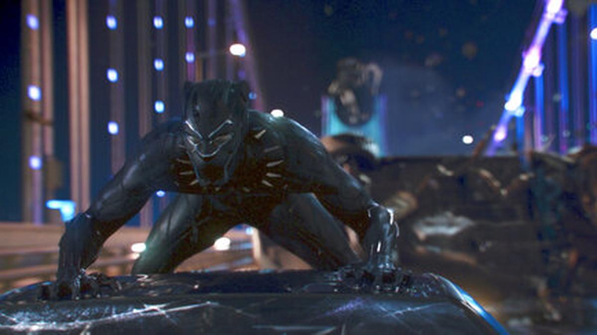 This image released by Disney shows a scene from Marvel Studios’ ”Black Panther.” The film is nominated for an Oscar for best picture. The 91st Academy Awards will be held on Sunday.