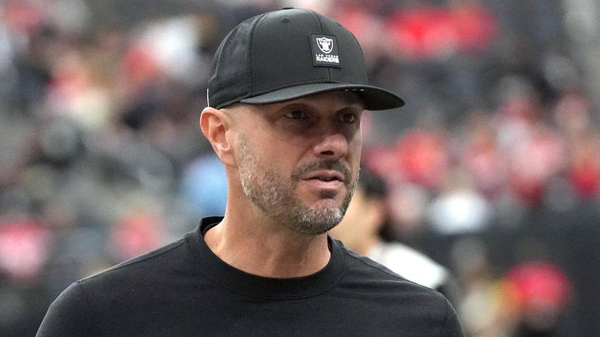  Jan 4, 2026; Paradise, Nevada, USA; Las Vegas Raiders general manager John Spytek reacts during the game against the Kansas City Chiefs at Allegiant Stadium. Mandatory Credit: Kirby Lee-Imagn Images | Kirby Lee-Imagn Images 