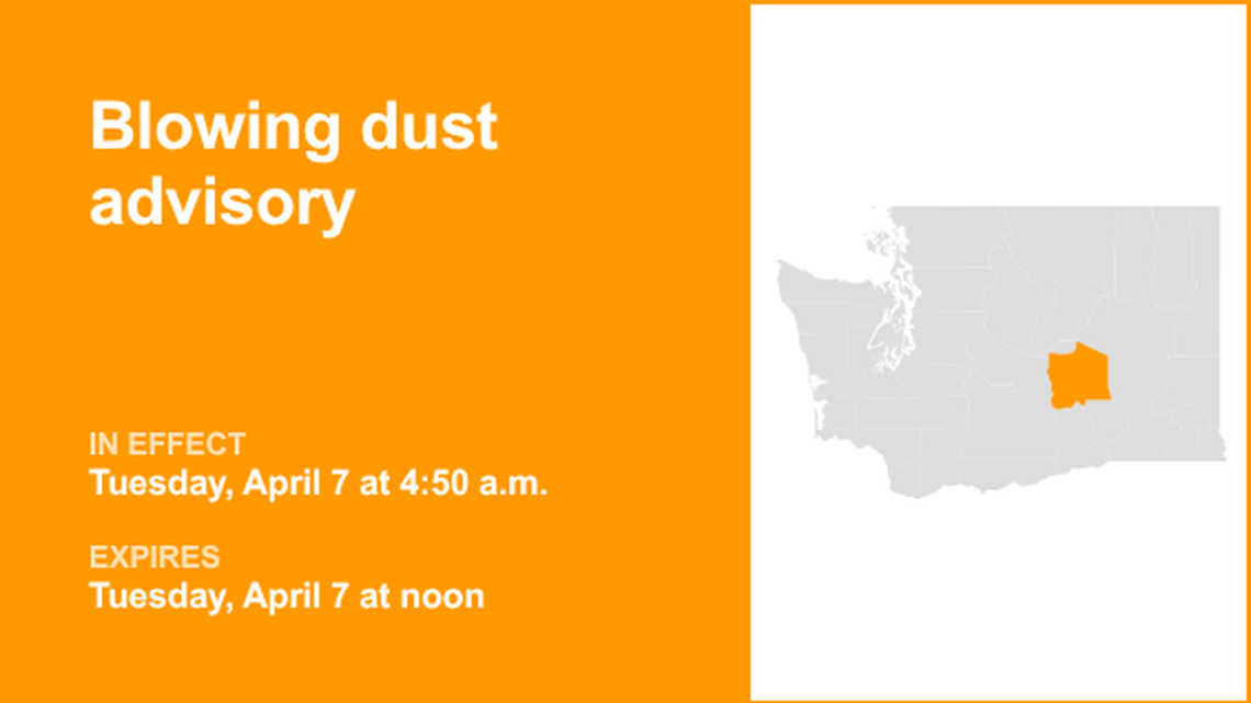 UPDATE: The current blowing dust advisory for Moses Lake area will expire at noon 