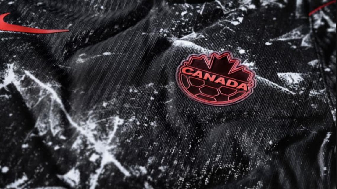  Canada will have an black and white secondary kit at the 2026 World Cup. | Nike/Canada Soccer 