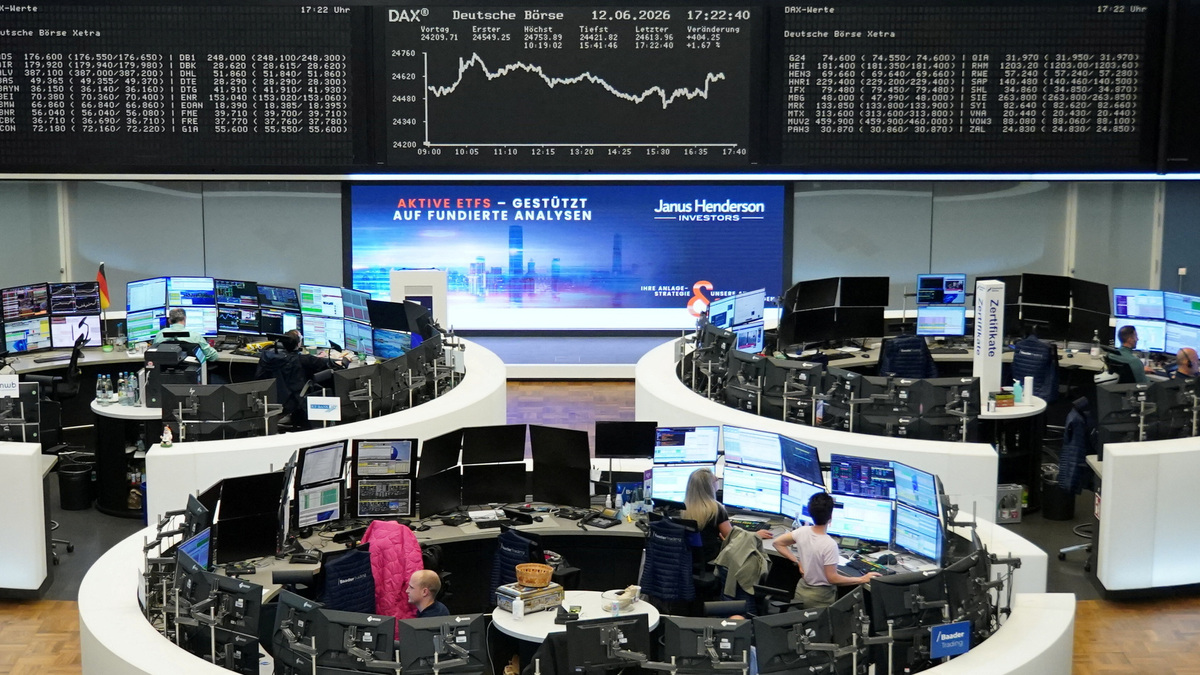 The German share price index DAX graph is pictured at the stock exchange in Frankfurt, Germany, June 12, 2026.  REUTERS/staff