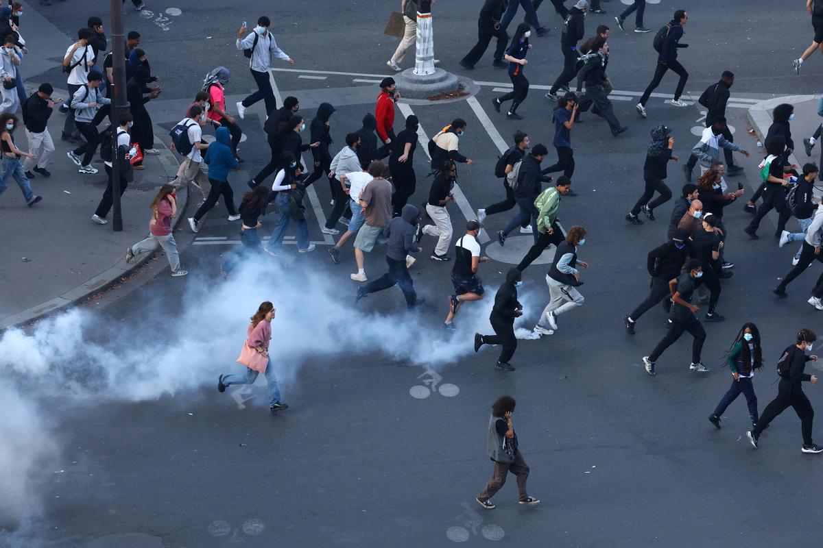 Police fire teargas as French school protests cause 'heaviest toll in ...