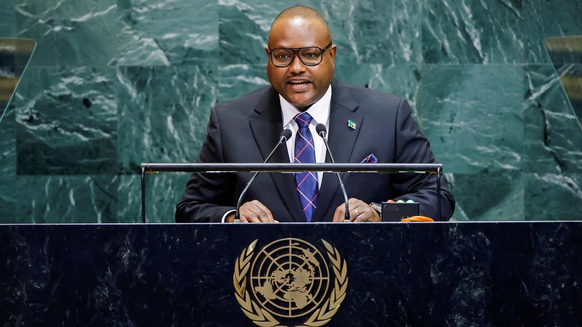 FILE PHOTO: Zambia’s Foreign Minister Mulambo Hamakuni Haimbe addresses the 80th United Nations General Assembly at UN headquarters in New York City, U.S., September 29, 2025. REUTERS/Eduardo Munoz/File Photo