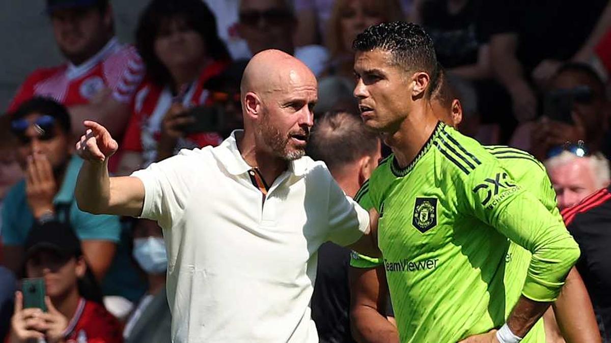  Ronaldo did not hide his disdain towards Erik ten Hag. | ADRIAN DENNIS/AFP/Getty Images 