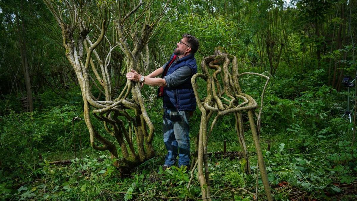 Alice and Gavin Munro grow their creations upside down, in a process that they say typically takes between six and nine years, before each item is dried for a year. (Tom Maddick via SWNS). 