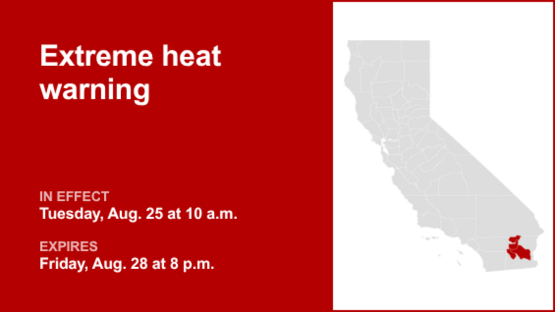 UPDATE: Extreme heat warning for Desert Region until Friday evening, says the NWS 