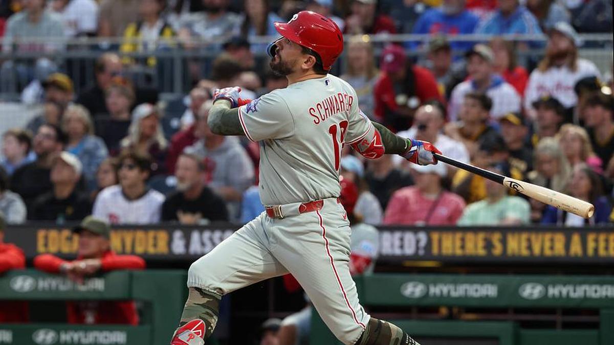  Kyle Schwarber leads MLB with 20 home runs. | Charles LeClaire-Imagn Images 