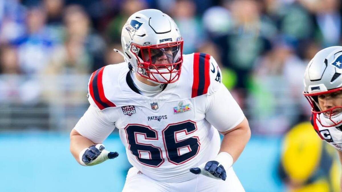  Feb 8, 2026; Santa Clara, CA, USA; New England Patriots offensive tackle Will Campbell (66) against the Seattle Seahawks during Super Bowl LX at Levi's Stadium. Mandatory Credit: Mark J. Rebilas-Imagn Images | IMAGN IMAGES via Reuters Connect 