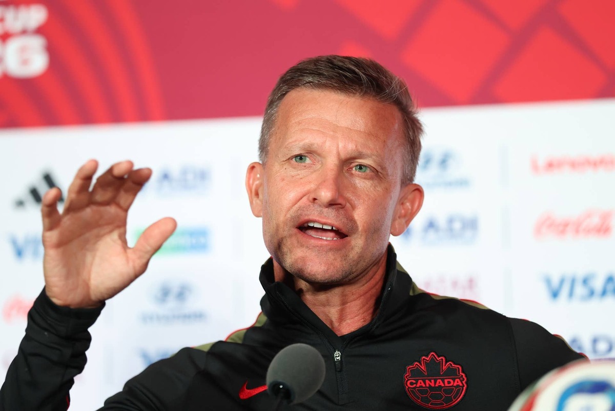  Jesse Marsch, Head Coach of Canada, attends the press conference of Canada one day ahead of the FIFA World Cup 2026 Group B match between Canada and Bosnia and Herzegovina at Toronto Stadium on June 11, 2026 in Toronto, Ontario. (Photo by Maja Hitij - FIFA/FIFA via Getty Images) Photo by Maja Hitij - FIFA/FIFA via Getty Images