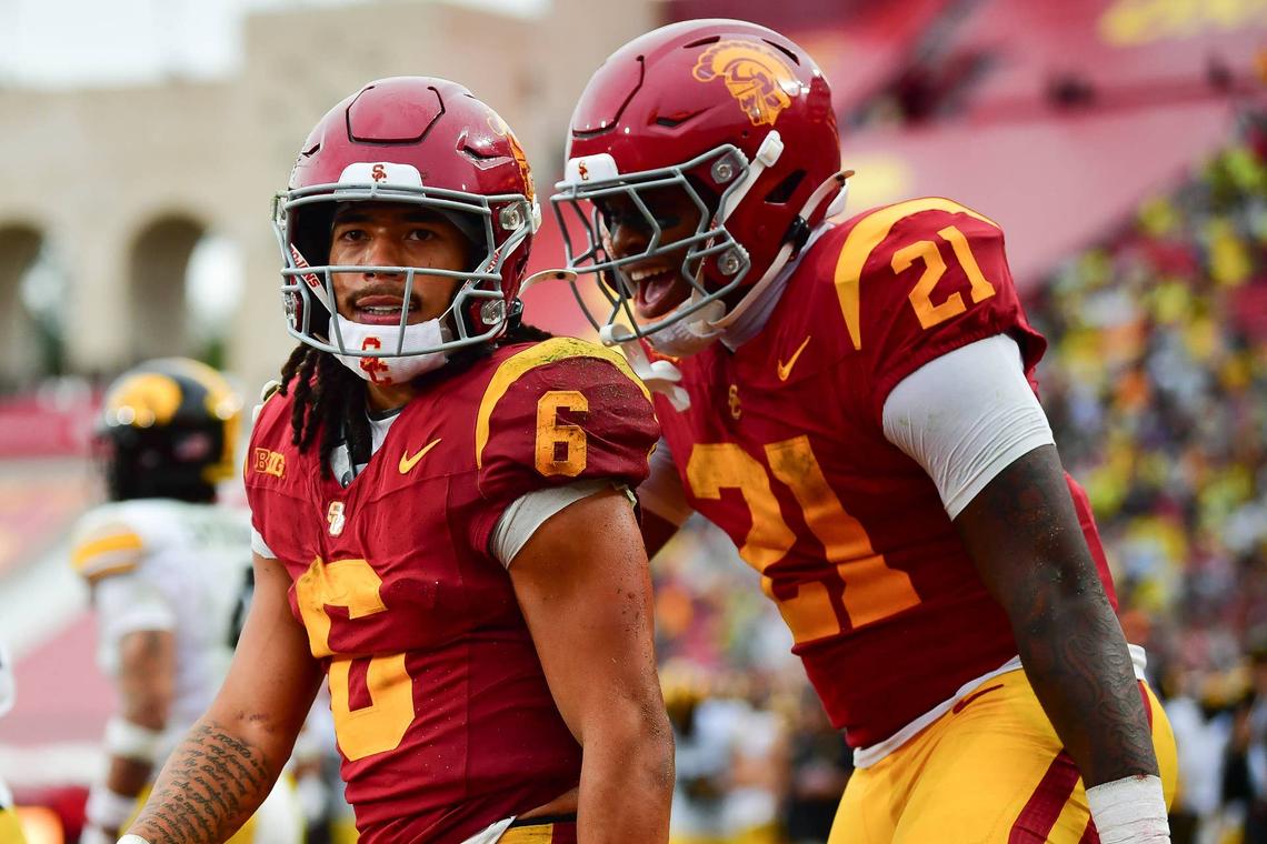  USC WR Makai Lemon was a big-play machine for the Trojans. (Gary A. Vasquez-Imagn Images) Gary A. Vasquez-Imagn Images