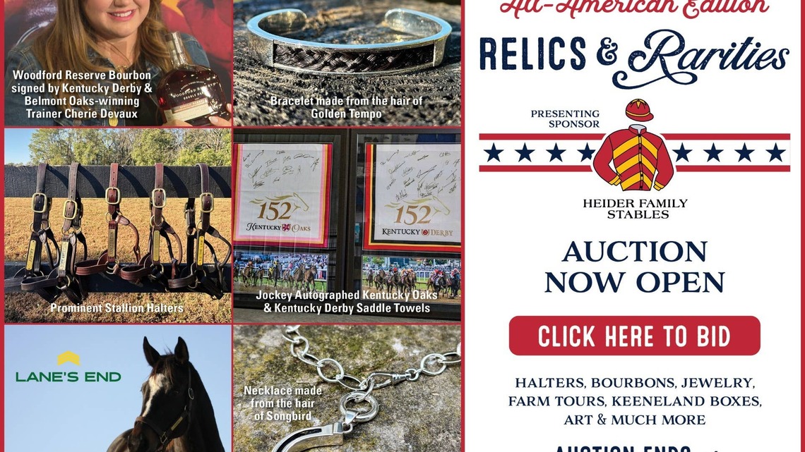 Relics And Rarities: Blue Grass Farms Charities Online Auction Now Live 