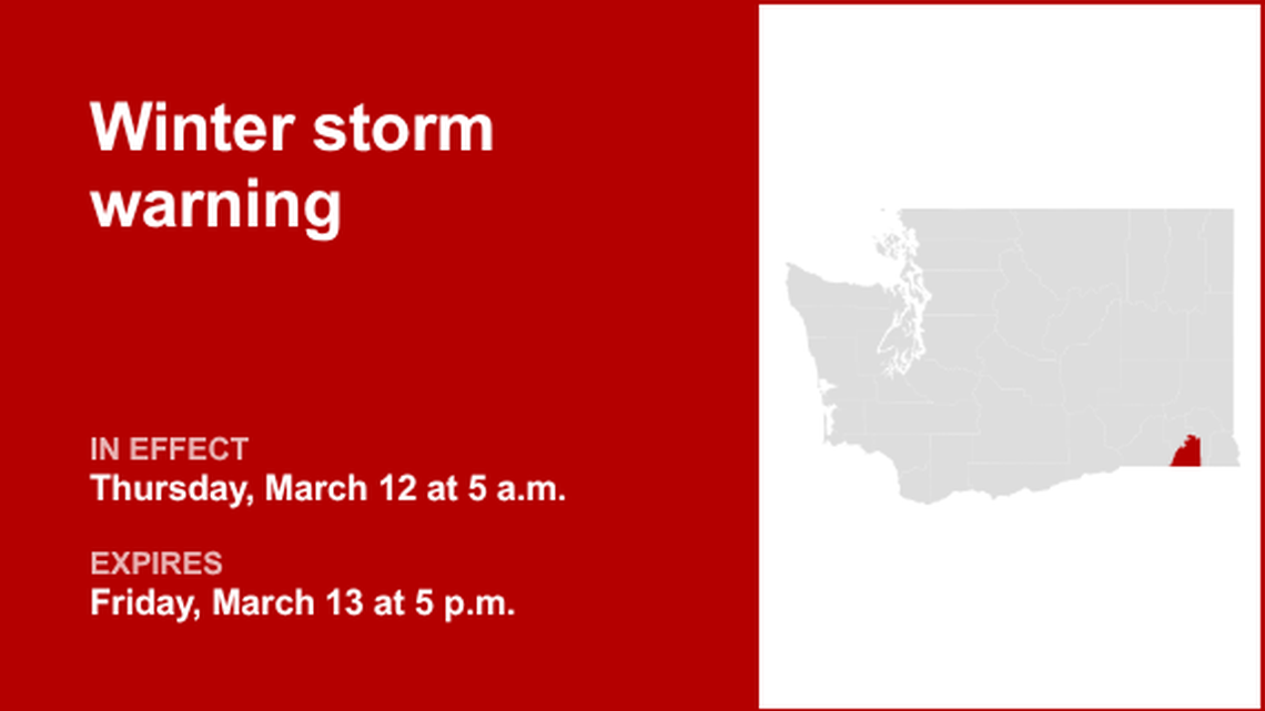 UPDATE: Northwest Blue Mountains under a winter storm warning until early Friday evening 