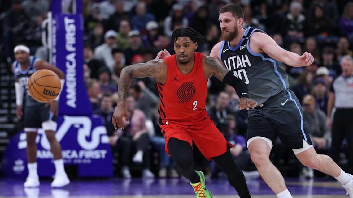  Caleb Love wasn't deemed important enough to attend the Blazers' away playoff games. | Rob Gray-Imagn Images 