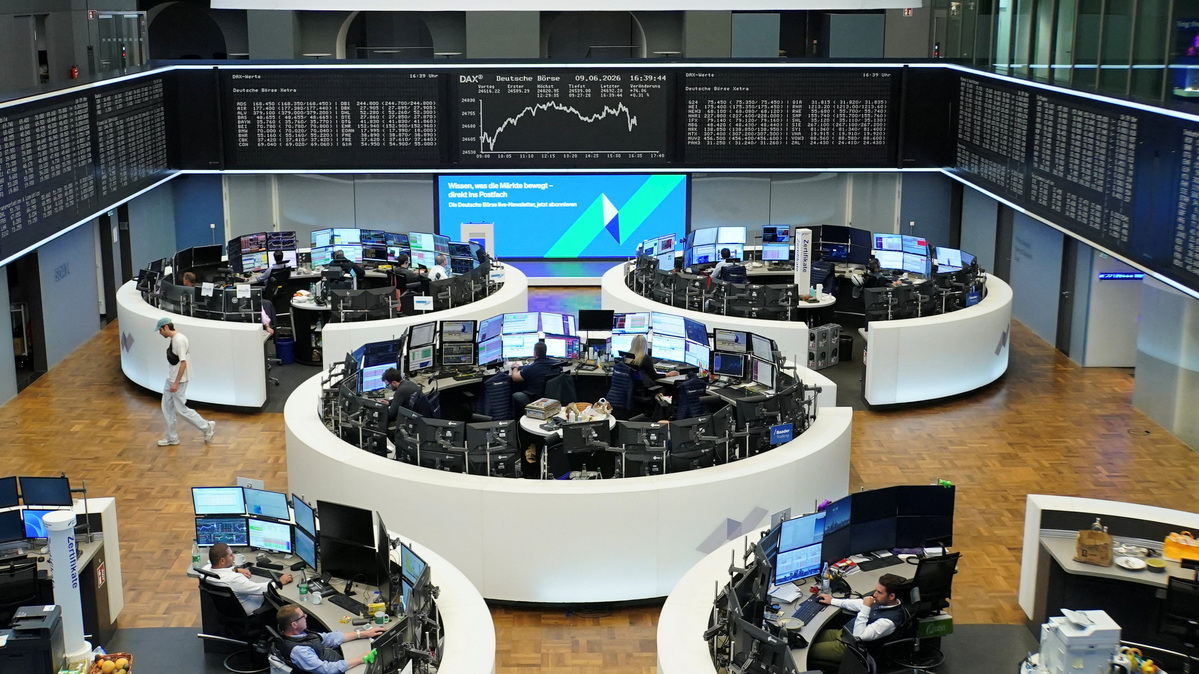 The German share price index DAX graph is pictured at the stock exchange in Frankfurt, Germany, June 9, 2026.     REUTERS/staff