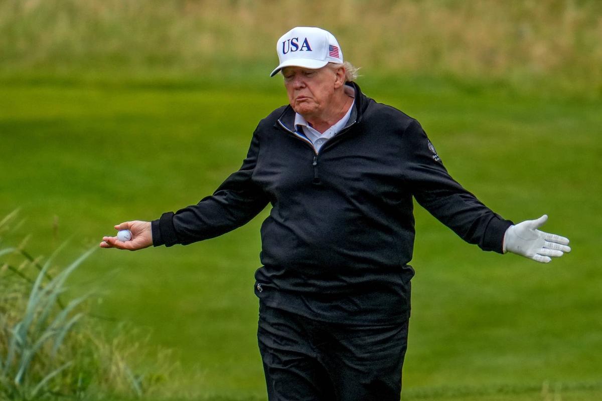  President Trump in Scotland. (Photo by Christopher Furlong/Getty Images) 