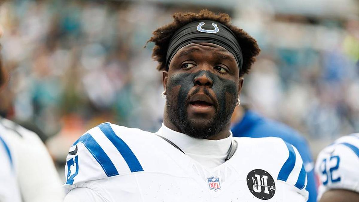  Dec 7, 2025; Jacksonville, Florida, USA; Indianapolis Colts defensive end Kwity Paye (51) looks on before a game against the Jacksonville Jaguars at EverBank Stadium. Mandatory Credit: Matt Pendleton-Imagn Images | Matt Pendleton-Imagn Images 