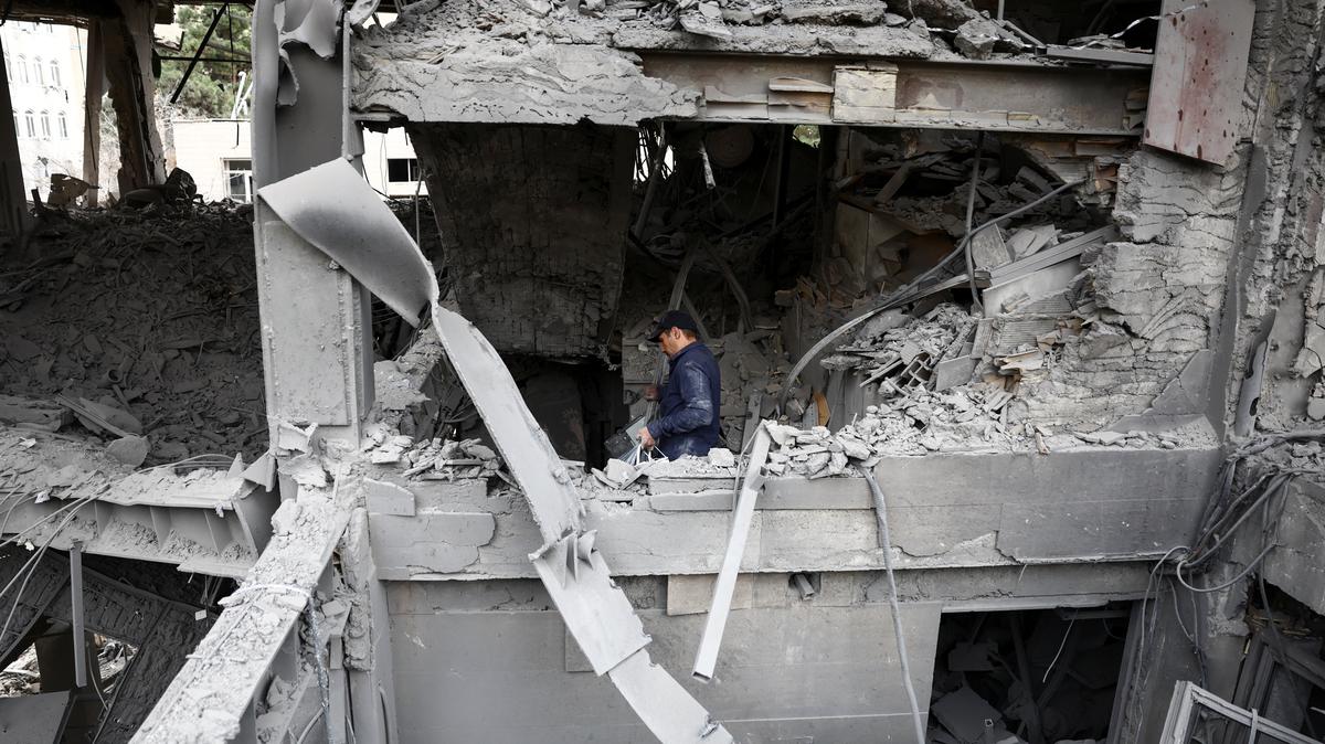 A view of the Qatari Al-Araby TV and business building damaged by a strike, as the U.S.-Israeli conflict with Iran continues, in Tehran, Iran, March 29, 2026. Majid Asgaripour/WANA (West Asia News Agency) via REUTERS/File Photo